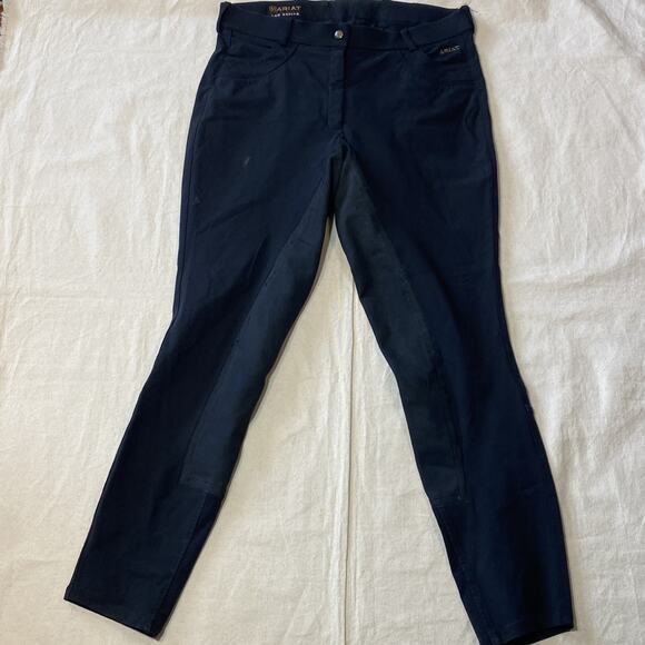 Ariat Pro Series Riding Breechs Black Equestrian Pants Size 36 Pulled Stitches - Picture 1 of 10